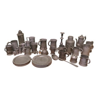 Pewter Pub Decor, 18th and 19th Century, Set of 30 For Sale