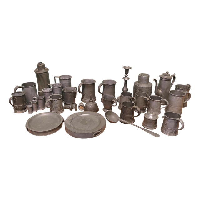 Pewter Pub Decor, 18th and 19th Century, Set of 30 For Sale
