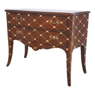 Theodore Alexander Inlaid Decorated 2 Drawer Commode For Sale