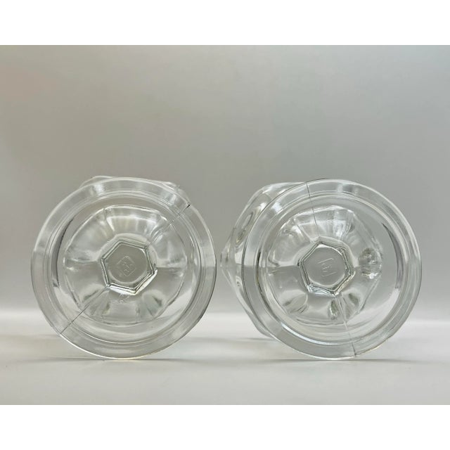 Art Nouveau Vintage Clear Parfait Glasses- A Pair For Sale - Image 3 of 6