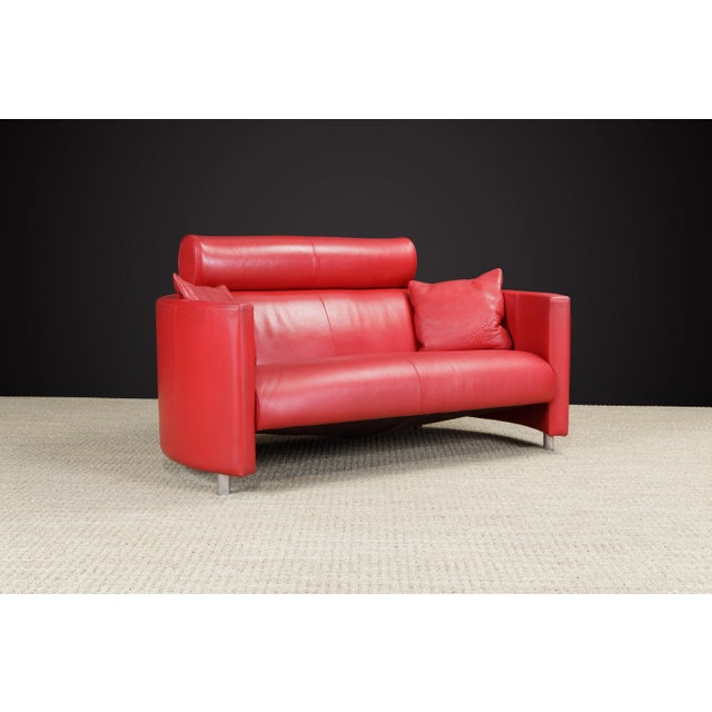 Negresco' Post-Modern Adjustable Leather Loveseat by Bernard Massot, Signed For Sale In Los Angeles - Image 6 of 12