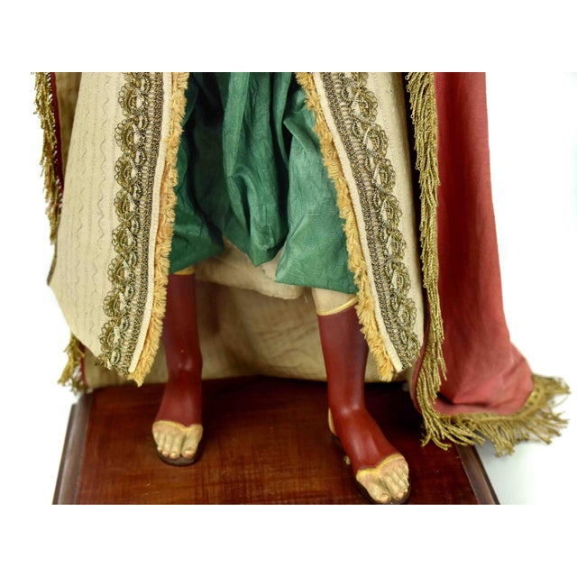 Neapolitan Presepio Magus King Melchior Nativity Figure by Maestro Alfredo Molli Italy - Signed For Sale - Image 15 of 17