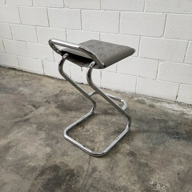 Vintage Steel Stool, Italy For Sale - Image 6 of 7