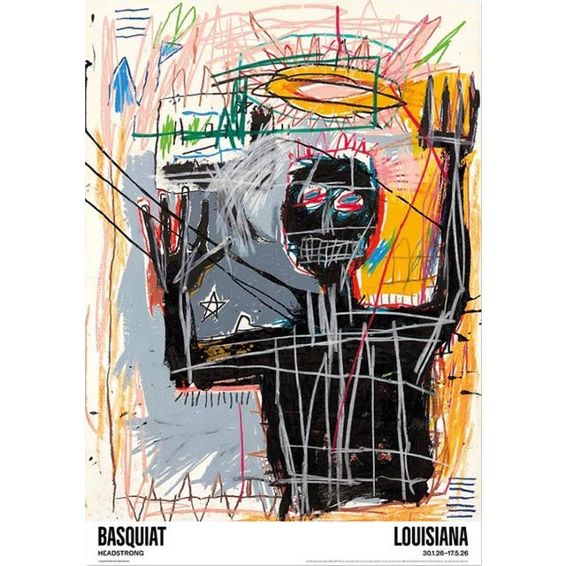 Contemporary Jean-Michel Basquiat Furious Man Official Exhibition Poster For Sale - Image 3 of 3