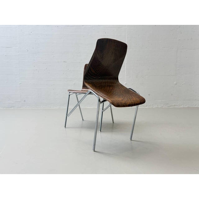 Stacking Chair with Pagholz Shell from Thur-Op-Seat, West Germany, 1970s For Sale - Image 17 of 18