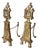 Brass Andirons with the Knights Templar Flower, 1850s, Set of 2 For Sale