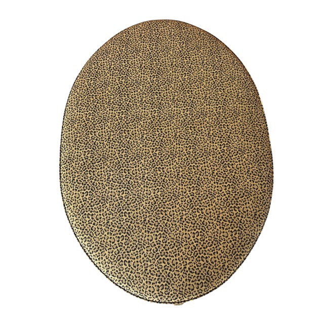 Coffee Newly Reupholstered Vintage Leopard Print Coffee Table Ottoman For Sale - Image 8 of 12