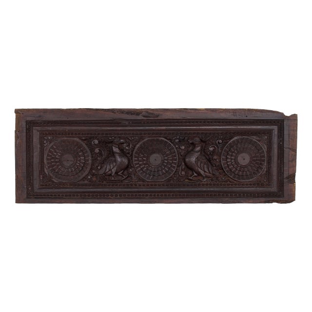 Indian Carved Panel with Lotus and Annapakshi Lintel For Sale