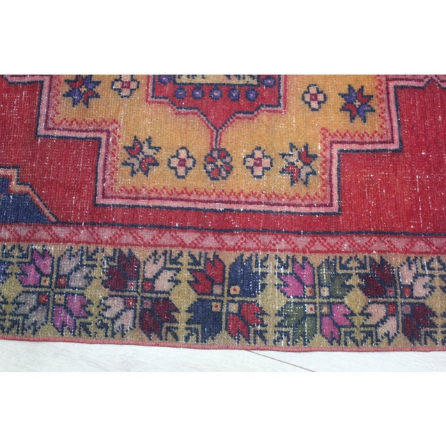 1980s Turkish Red Bordered Rug For Sale - Image 9 of 13