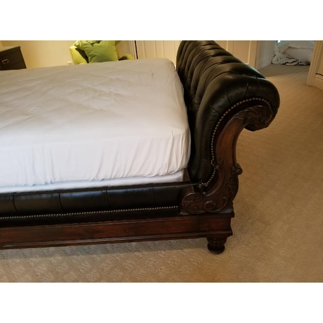 Ralph Lauren Queen Leather Sleigh Bed Chairish