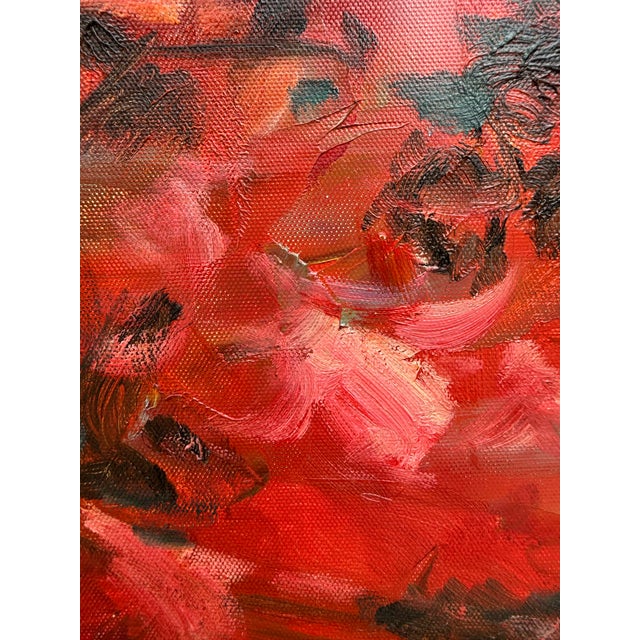 Late 20th C. Large Original Impressionist Interior Still-Life Oil Painting Signed Robbins For Sale - Image 4 of 12