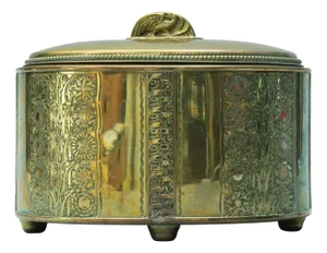 Art Nouveau Lidded Box in Brass, 1890s