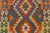 Textile 1990s Kilim Rust Blue Wool Rug - 2'7" X 4'1" For Sale - Image 7 of 7