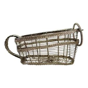 Antique Braided French Silver-Plated Wine Holder