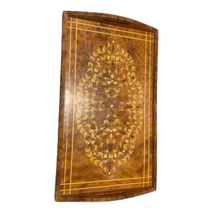 Juniper and Walnut Wood Tray Decorated With Precious Stones