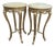 1970s French Louis XVI Gold Beech Marble Side Tables- Pair For Sale