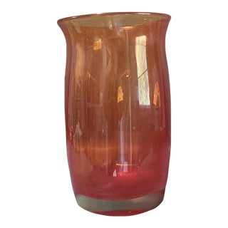 Vintage Mid-Century Modern Blenko Tangerine Orange Vase For Sale