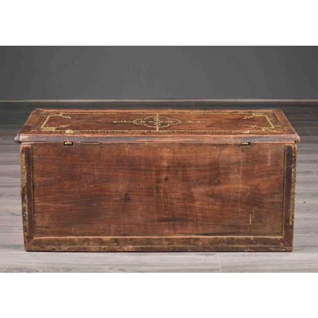 African 19th Century Brass-Clad Trunk With Three Base Drawers For Sale - Image 3 of 12