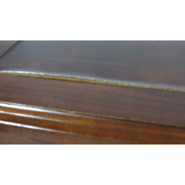Vintage Mahogany Leather Executive Desk Chippendale Block-Front For Sale - Image 10 of 10
