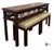 Brown Vintage Henkel Harris Virginia Galleries Collection Chippendale Style Mahogany Console Table & Pair of Upholstered Stools For Sale - Image 8 of 12