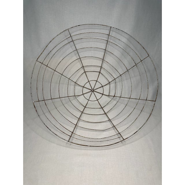 French Country Round Conical Metal Basket For Sale - Image 11 of 12