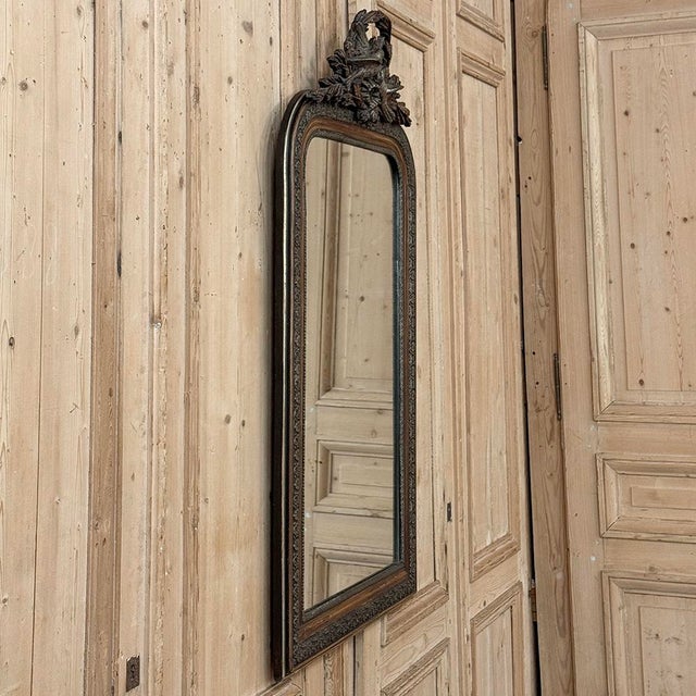 Antique French Napoleon III Mirror in the Louis XVI Style With Lovebirds For Sale - Image 15 of 18