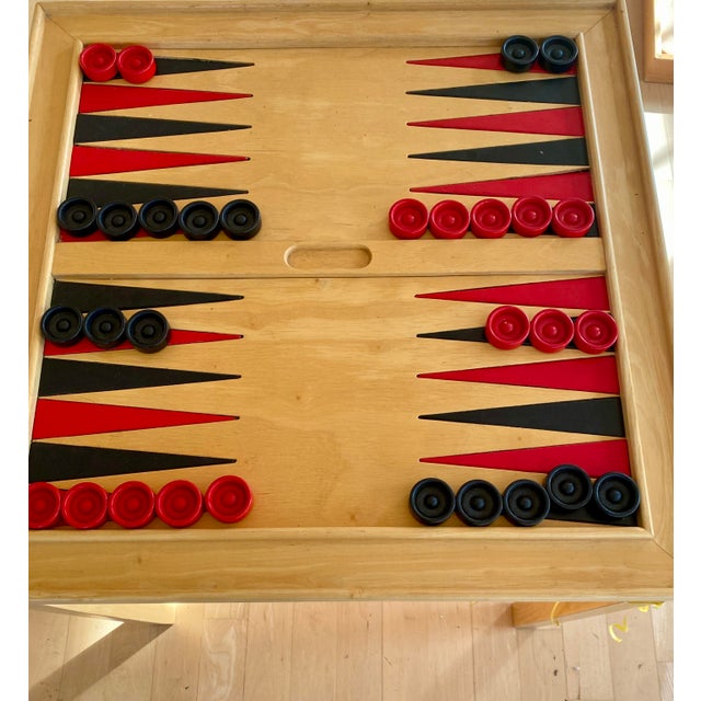 Contemporary 1990s Contemporary Natural Wood Backgammon Table For Sale - Image 3 of 7