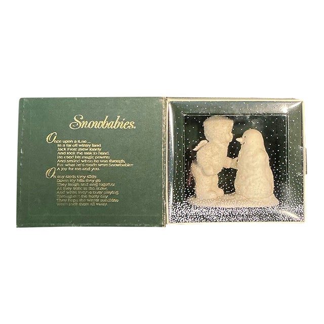 Vintage Department 56 Snowbabies "Why Don't You Talk to Me?" Figurine Snowman With Original Packaging For Sale