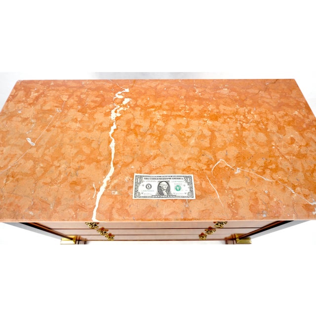 Baker Furniture Company Baker 4 Drawer Marble Top Neoclassical Empire Revival Console Chest Dresser MINT For Sale - Image 4 of 15