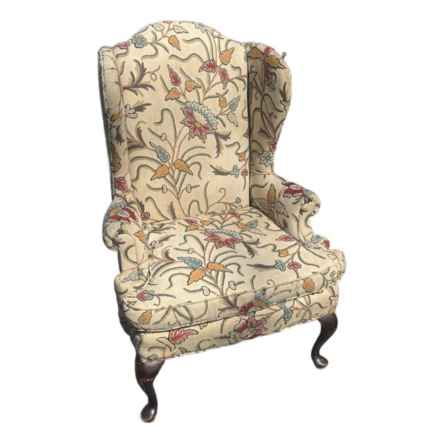 Stunning Vintage Wingback Armchair by Premium American Furniture Maker Knob Creek. For Sale