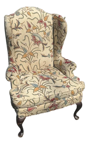 Stunning Vintage Wingback Armchair by Premium American Furniture Maker Knob Creek.