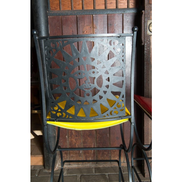 Mid Century Arthur Umanoff Mayan Sun Bar Stools For Sale In New York - Image 6 of 13