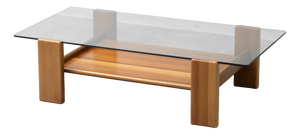 Wood and Glass Coffee Table, 1970s