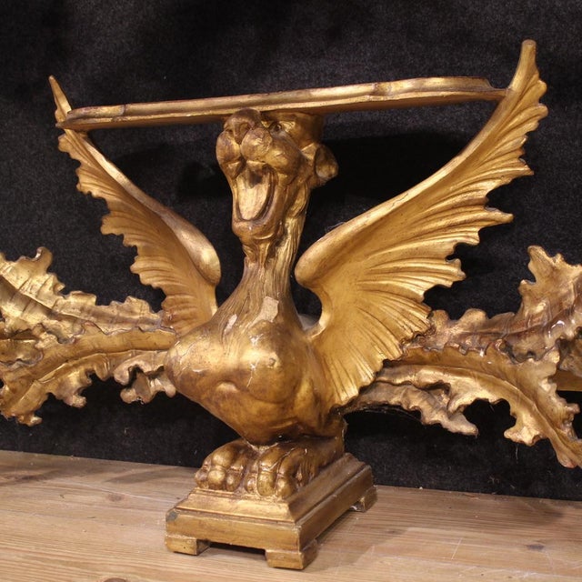 20th Century Italian Gilded Console, 1920s For Sale - Image 3 of 12
