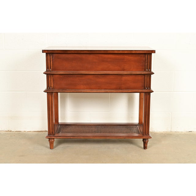 Drexel Heritage French Regency Louis XVI Carved Mahogany and Cane Console Table or Server For Sale - Image 12 of 14