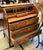 French-Style Roll-Top Secretary Desk – Marquetry Wood, Multiple Compartments & Decorative Inlay For Sale - Image 4 of 4