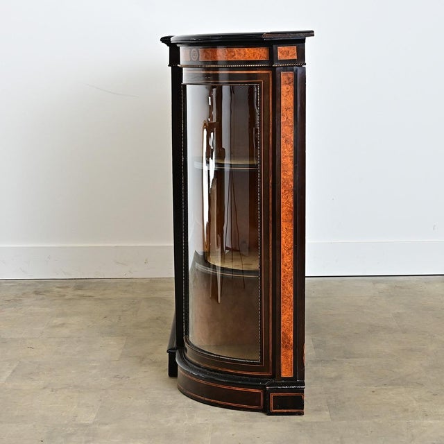 Chocolate English 19th Century Ebonized Inlay Credenza For Sale - Image 8 of 18