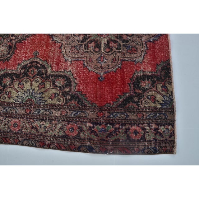 Textile Antique Handknotted Wool Carpet For Sale - Image 7 of 10