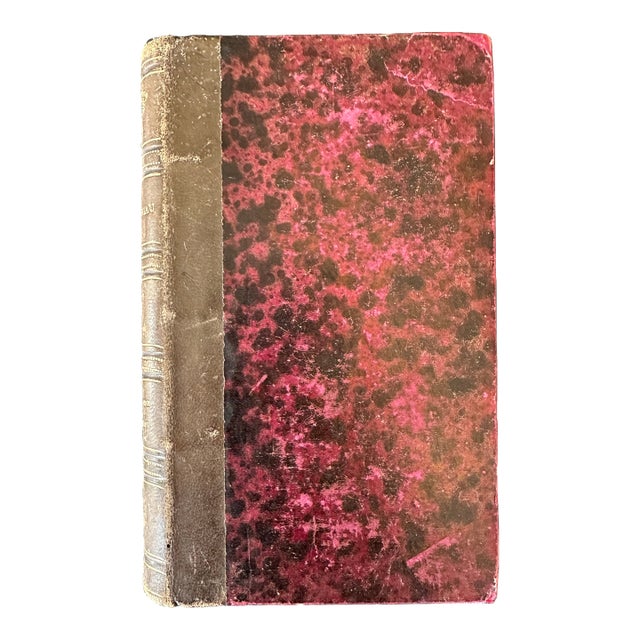Antique Quarter Leather Bound French Book For Sale