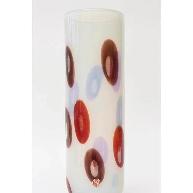 Mid-Century Modern Vintage Italian Murano Anzolo Fuga for Avem Murrines Opalescent Glass Vase or Vessel For Sale - Image 3 of 11