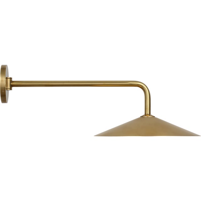Metal Amber Lewis for Visual Comfort Signature Ponce 9" Articulating Sconce in Hand-Rubbed Antique Brass with Hand-Rubbed Antique Brass Shade For Sale - Image 7 of 11