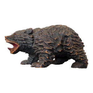 Large Vintage Indigenous Japanese Ainu Hokkaido Bear Figure Wood Carving