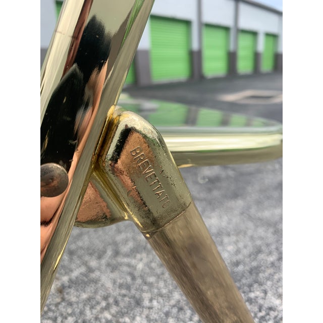 Metal Giancarlo Piretti Style Brass Folding Chairs- Set of 4 For Sale - Image 7 of 8