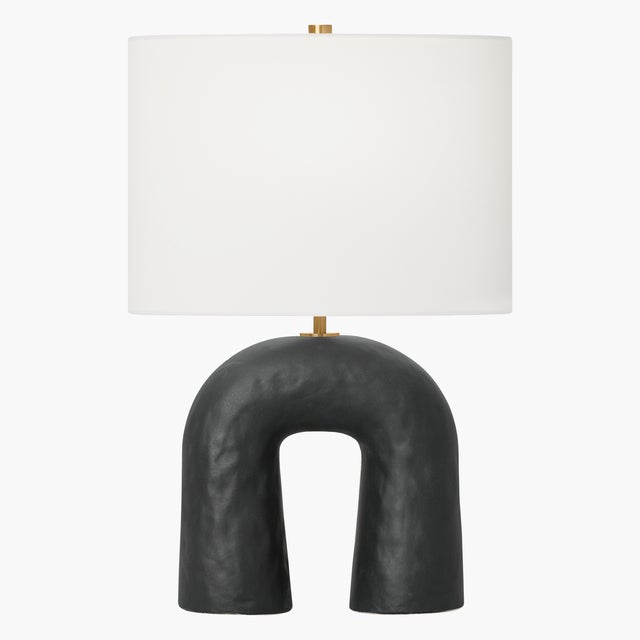 Hable by Visual Comfort Studio Hable Aura Table Lamp in Rough Black Ceramic For Sale In Greenville, SC - Image 6 of 6