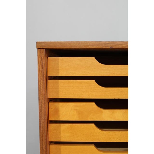 Mid-Century Tambour Office Cabinet, Denmark, 1960s For Sale - Image 6 of 16