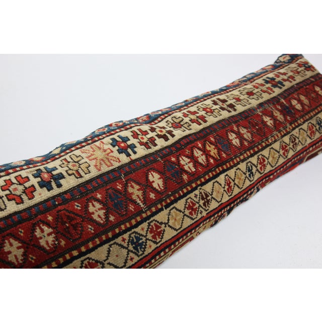 Beige Antique Caucasian Rug Pillow Cover for Moder Home Decoration -13'' X 47'' For Sale - Image 8 of 13