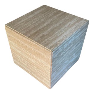 1969 Milo Baughman for Directional Travertine Cube Table For Sale