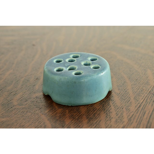 Art Deco Rookwood Pottery Arts & Crafts Glazed Ceramic Art Pottery Flower Frog, 1920 For Sale - Image 3 of 8