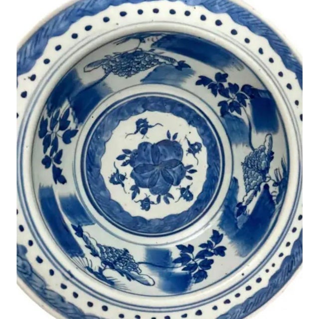 Ceramic Chinese Canton Blue and White Porcelain Bowl For Sale - Image 7 of 10