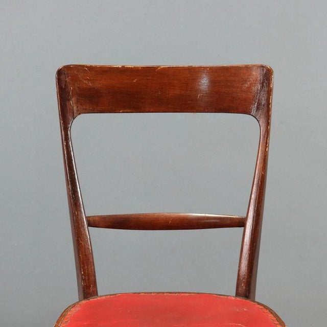 Vintage Beech and Leatherette Chairs, Italy, 1950s, Set of 4 For Sale - Image 4 of 10